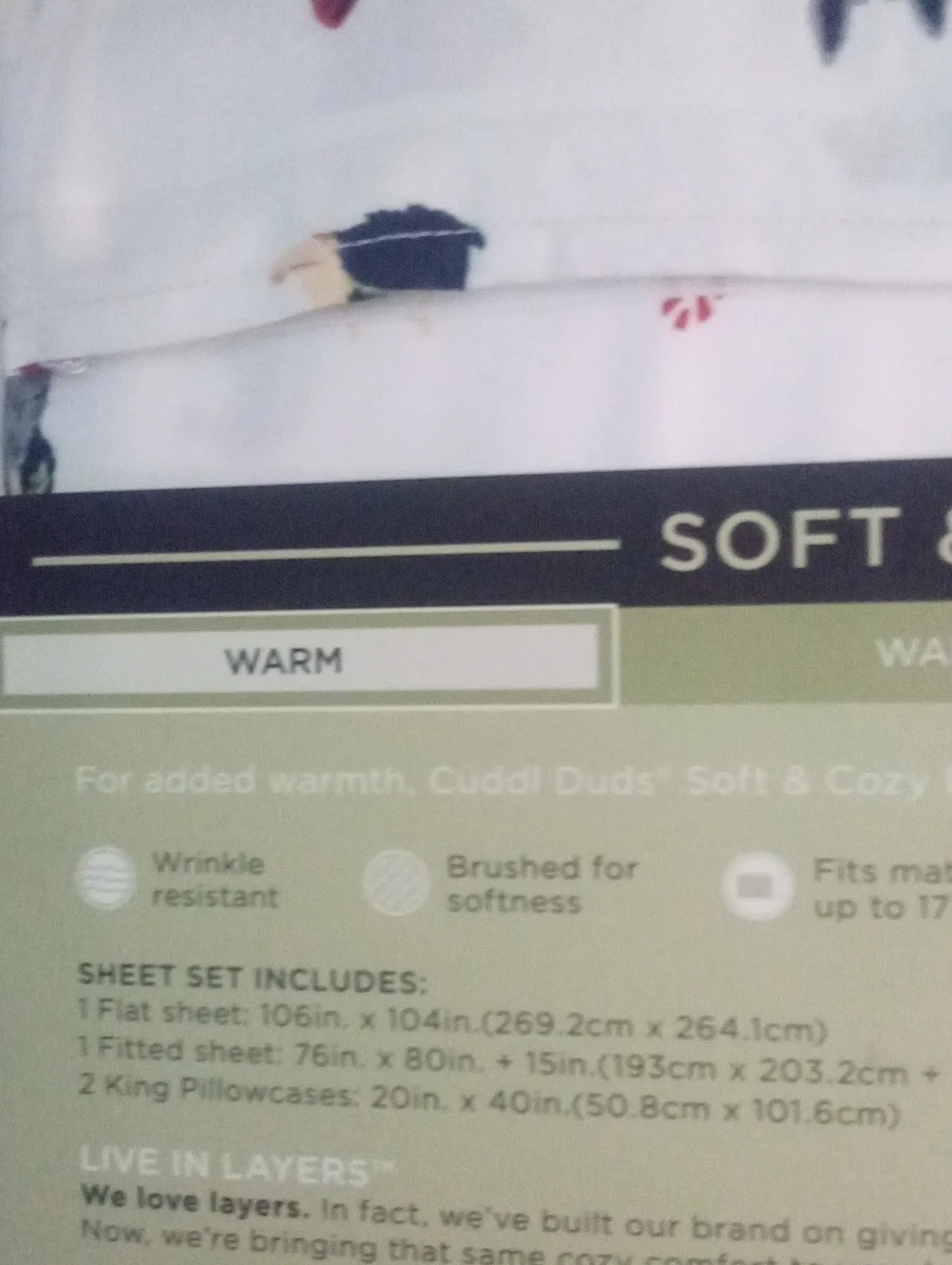 Cuddl Duds Winter Theme Sheet Set King Holiday Dog Print NWT